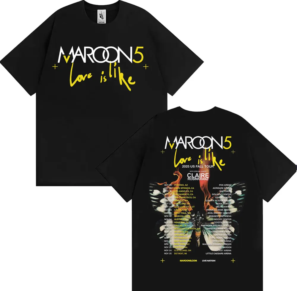 Kaos Band Maroon 5 Love Is Lik - Street Fashion Men 2025 ulasan dan harga