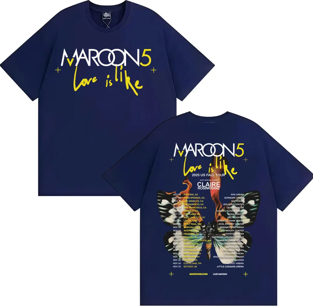 Kaos Band Maroon 5 Love Is Lik - Street Fashion Men 2025 ulasan dan harga