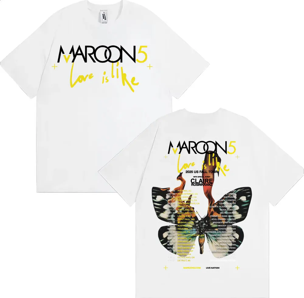 Kaos Band Maroon 5 Love Is Lik - Street Fashion Men 2025 ulasan dan harga